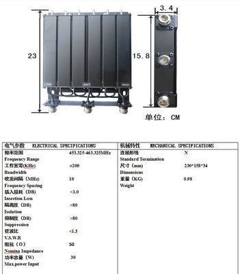 30W 50W UHF6 캐비티 듀플렉서 N 커넥터 무료 튜닝 라디오 리플렉서 VHF 400-470Mhz 134-176Mhz