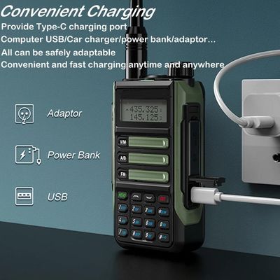 UHF USB 충전기 Vox PC 프로그래밍 하이킹 및 산악을 위한 무선 워키 토키