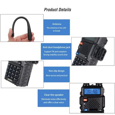 CE FCC RoHs 인증을 받은 휴대용 Bf UV-5R 레스토랑 인터콤용 두 대역 VHF UHF 라디오