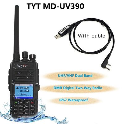 TYT MD-UV390 IP67 방수 DMR TDMA 듀얼 밴드 워키 토키 디지털 모바일 라디오