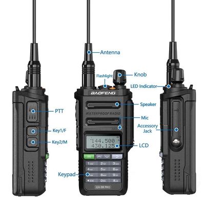 GMRS 워키 토키 타입 바오펜 UV-9R PRO 방수 IP68 장거리 UHF/VHF 햄 라디오