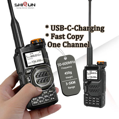 5W Quansheng UV-K5 워키 토키 USB-C 충전기와 함께 두 가지 방식 라디오 VHF UHF 주파수 유형