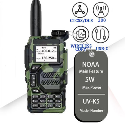 5W Quansheng UV-K5 워키 토키 USB-C 충전기와 함께 두 가지 방식 라디오 VHF UHF 주파수 유형