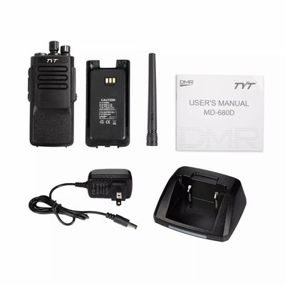 휴대용 검은색 TYT MD-680D IP67 방수 10W DMR 프로페셔널 VHF/UHF 워키 토키