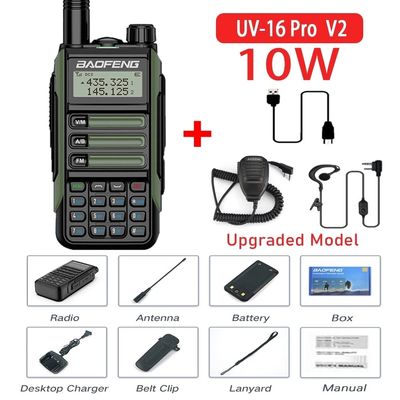 2024 BaoFeng UV-16 PRO 고전력 TYPE-C 워키 토키 블랙 컬러와 5W 출력