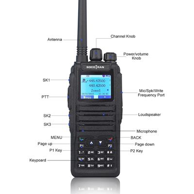 바오펜 DMR DM-1701 128 저장 채널 136-174MHz 400-470MHz 양방향 라디오 휴대용