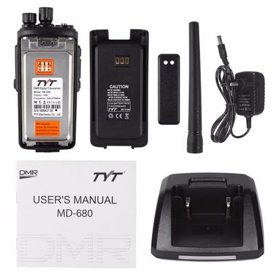 2200mAh 검은색 디지털 휴대용 월키-탈키 MD-680 VHF UHF 주파수 타입 직선