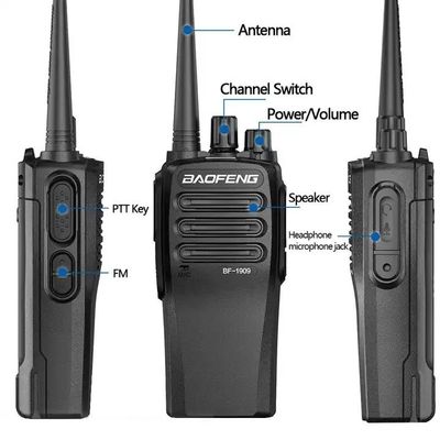 138*61*38MM 바오펜 Bf-1909 10W UHF 햄 라디오 인터콤 트랜시버 C 타입 워키 토키