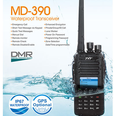 131*61*36mm TYT MD-UV390 DMR 디지털 워키 토키 IP67 방수 VHF/UHF 송신기