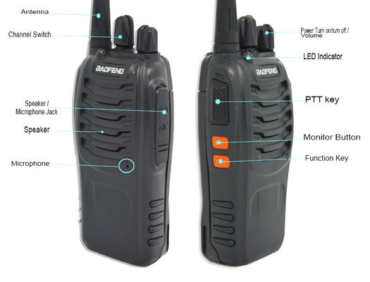 BF888S 쌍방향 라디오 5W 출력 전력 400-470MHZ 주파수 및 휴대용 터미널 스타일