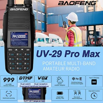 장거리 워키 톡키 바오펜 UV-29L 톡키 톡키 10W USB-C 햄 라디오 송신기