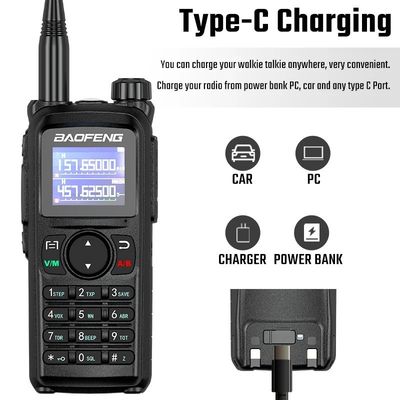 1-10KM 통화 범위 바오펜 UV-28L 10W 트라이 밴드 인터콤 USB-C 충전 휴대용 CB 라디오