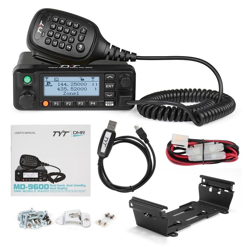 1000 채널 디지털 모바일 라디오 VHF UHF 50W 고전력 워키 톡키 TYT MD-9600