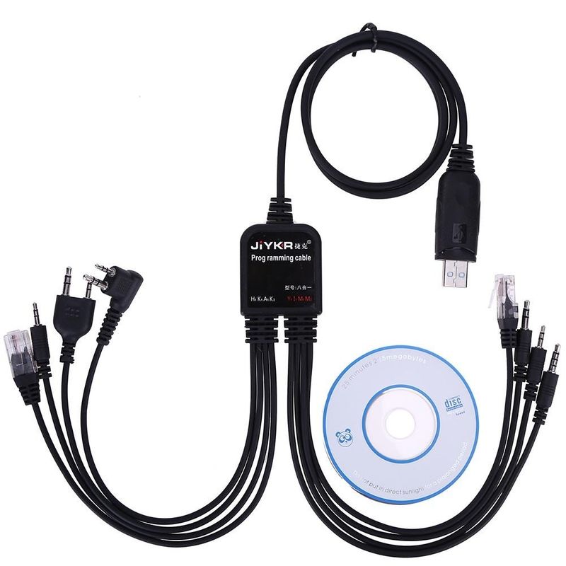 모토로라 바오펜 HYT VX GMRS 출력 전력용 8 in 1 월키 토키 USB 프로그래밍 케이블