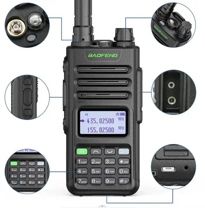 바오펜 UV-9R 프로 T57 10W 휴대용 워키 토키 3.7V 트랜시버 2800mAh 배터리