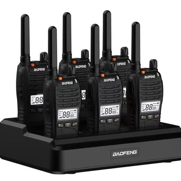 6차원 충전 워크 토키 136-174/403-527MHZ 주파수 범위 및 VOX 기능